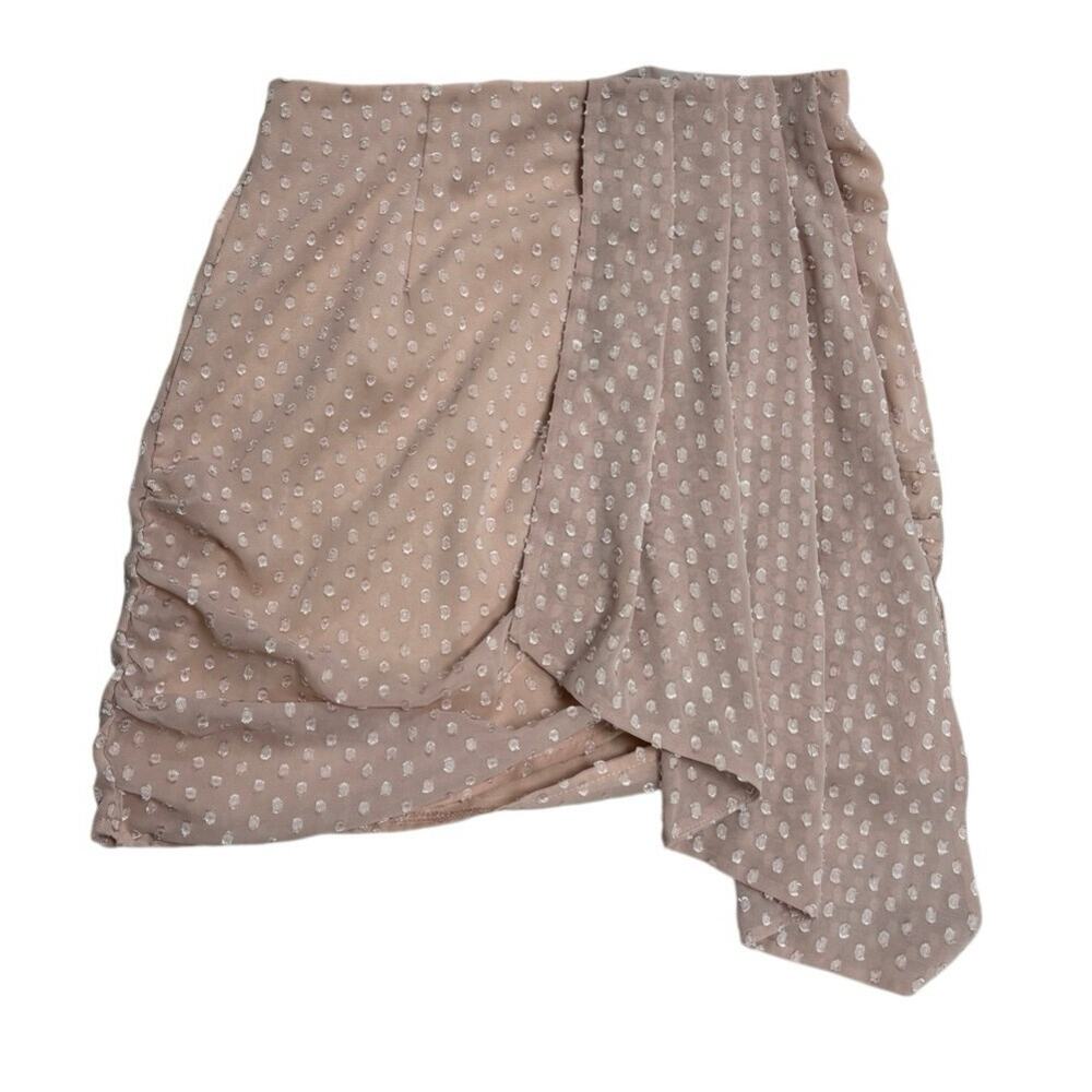Missguided Pink Peach Polka Dot Mini Skirt Lightweight Flowy 🤍 Size 6 ✨